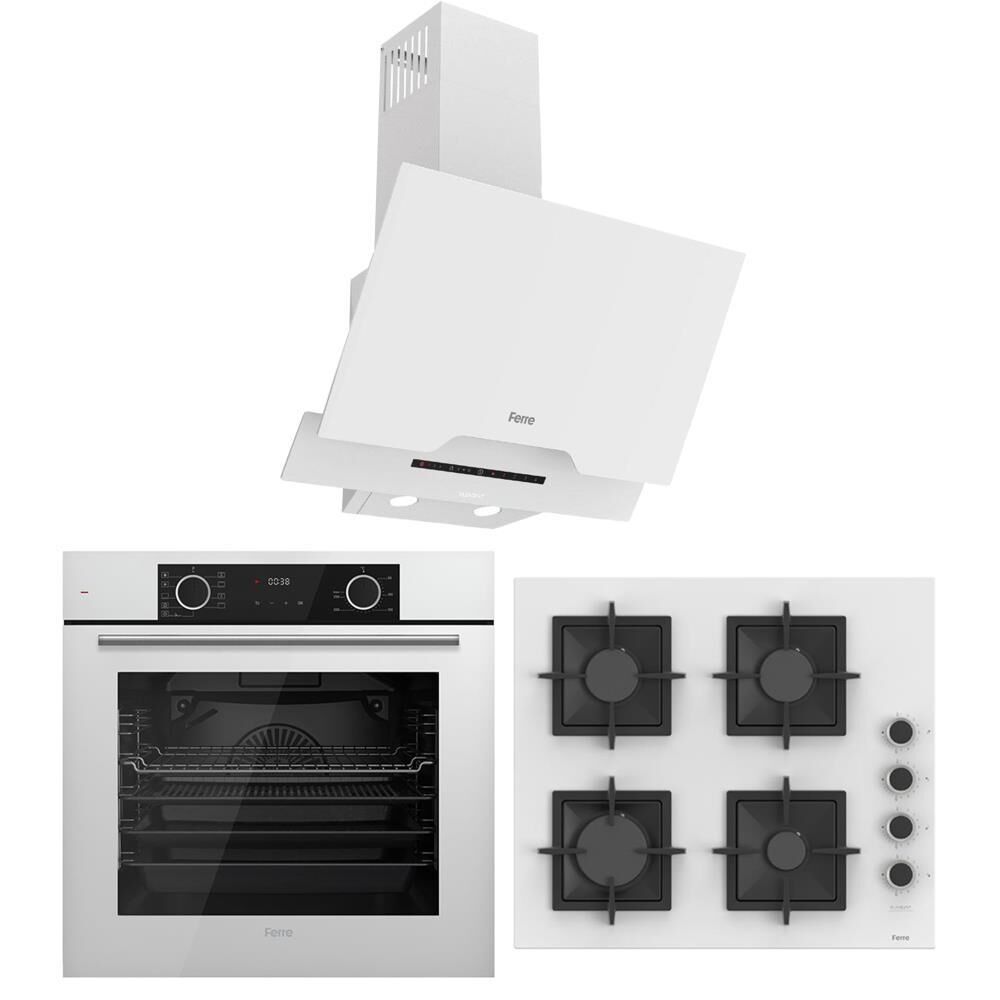 Ferre Beyaz Ankastre Set (D064-SA - SC206 FA - XE63CB Fryart Airfry)