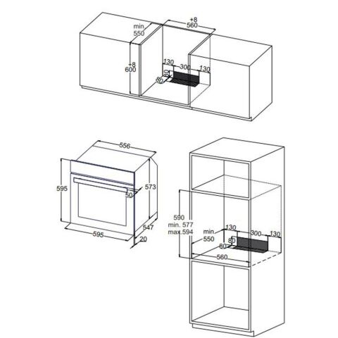 SİLVERLİNE BEYAZ ANKASTRE SET  (3450 SLİM LİNE , CS5349W01, BO6501W01)