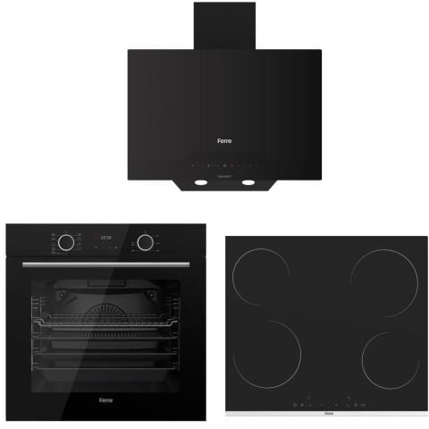 Ferre Siyah Ankastre Set (D063-SA - MS261 - XE63CS Fryart Airfry )