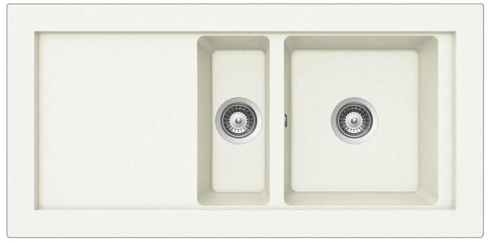 Teka Aura 60 B TG Beyaz Tezgah Üstü Granit Evye
