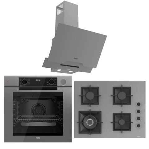 Ferre Gri Ankastre Set (D065 SA  - SC408 WFA - QEP64CPR Fryart Steam & Airfry )