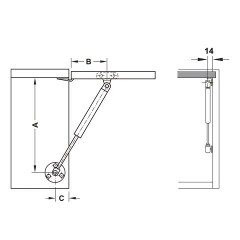 Hafele Runa Gazlı Piston Beyaz 100N