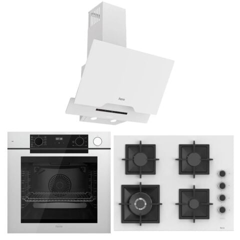 Ferre Beyaz Ankastre Set (D064 SA  - SC406 WFA - QEP64CB Fryart Steam & Airfry )