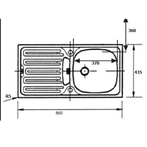DOMİNOX DMN 614 SAĞ/SOL DAMLALIKLI DÜZ BATARYA DELİKSİZ