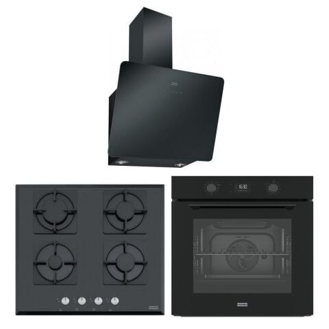 Franke Siyah Airfry Ankastre Set (FMA 97 P AS TBK - Franke FHNS 604 4G BK C - Franke FPJ 615 V BK A / 600)