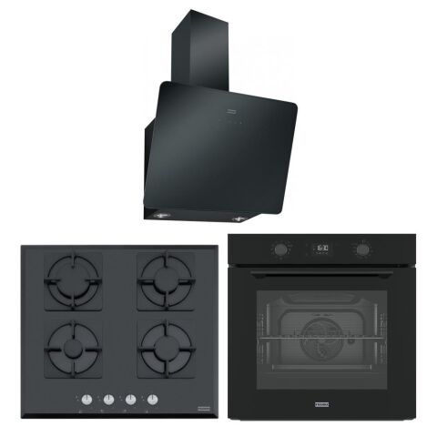 Franke Siyah Airfry Ankastre Set (FMA 97 P AS TBK - Franke FHNS 604 4G BK C - Franke FPJ 615 V BK A / 600)