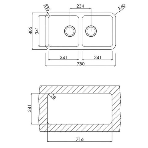 Teka Stage BE 2B 780 Tezgah Altı Çelik Eviye