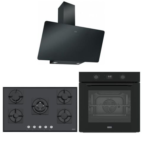 Franke Siyah Airfry Ankastre Set (FMA 97 P AS TBK - Franke FHNS 905 4G TC BK C - Franke FPJ 915 V BK A / 900)