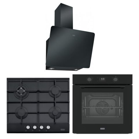 Franke Siyah Airfry Ankastre Set (FMA 97 P AS TBK - Franke FHNG 604 4G TC BK C - Franke FPJ 615 V BK A / 600)