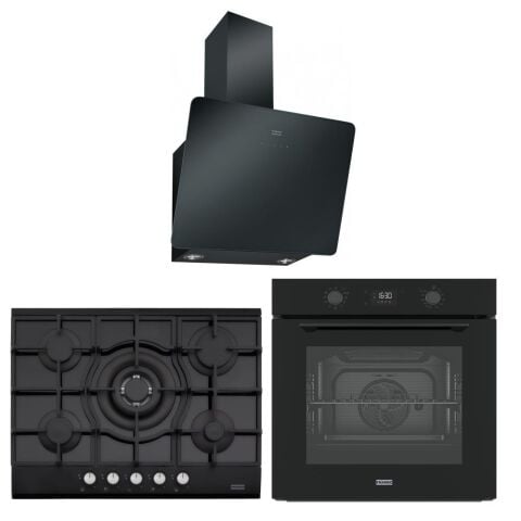 Franke Siyah Airfry Ankastre Set (FMA 97 P AS TBK - Franke FHNG 705 4G TC BK C - Franke FPJ 615 V BK A / 600)