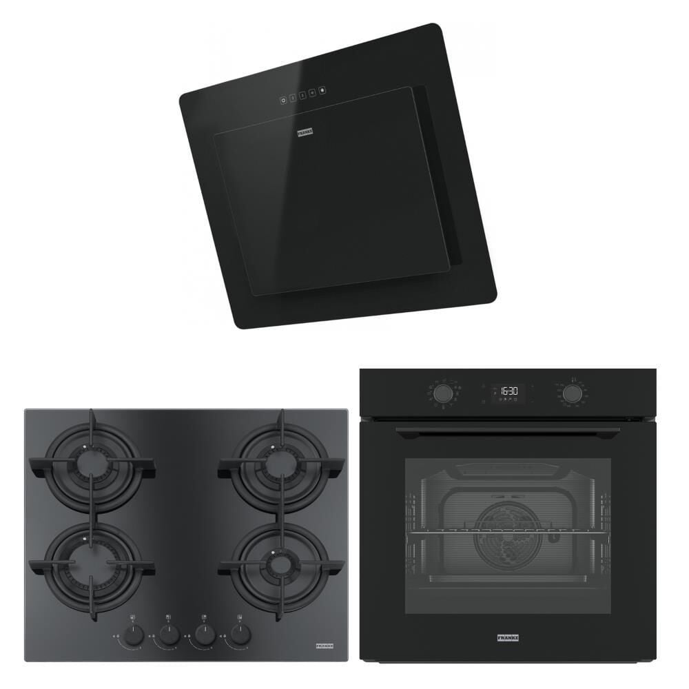 Franke Siyah Airfry Ankastre Set (FMA 97 P AS TBK - Franke FHCR 604 4G HE BK C - Franke FNO 605 BK)