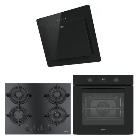 Franke Siyah Airfry Ankastre Set (FMA 97 P AS TBK - Franke FHCR 604 4G HE BK C - Franke FNO 605 BK)