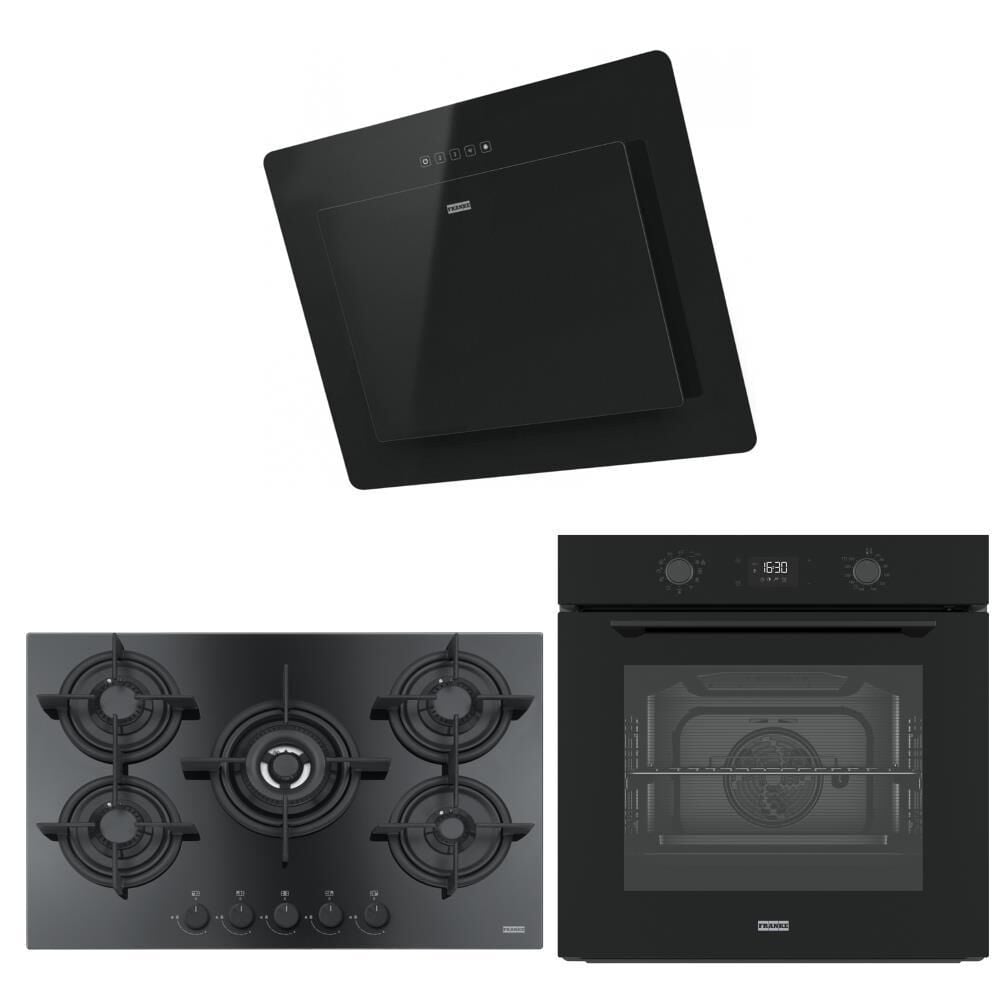 Franke Siyah Airfry Ankastre Set (FMA 97 P AS TBK - Franke FHCR 755 4G HE BK C - Franke FNO 605 BK)