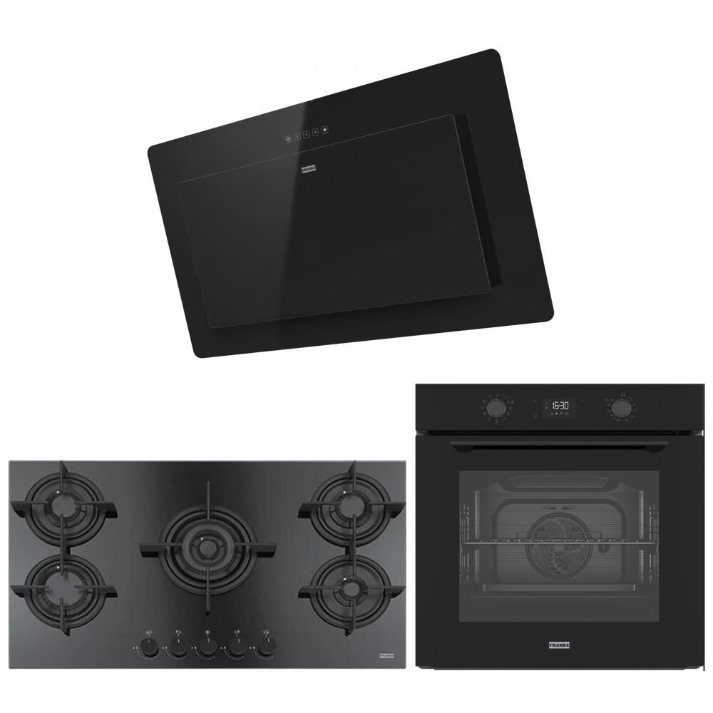 Franke Siyah Airfry Ankastre Set (FMA 97 P AS TBK - Franke FHCR 905 4G TC HE BK C - Franke FNO 905 BK)