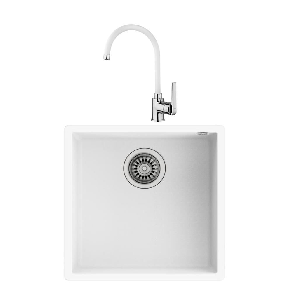 Teka Square 40.40 Beyaz Evye + IN 995 Beyaz  Batarya Set