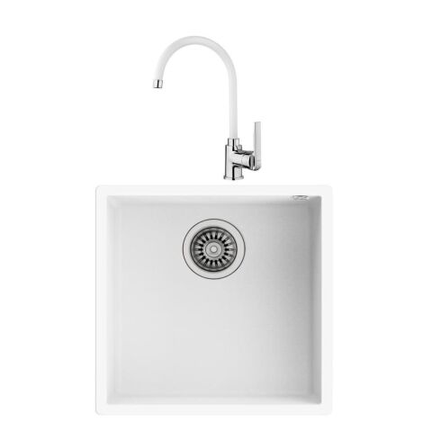 Teka Square 40.40 Beyaz Evye + IN 995 Beyaz  Batarya Set