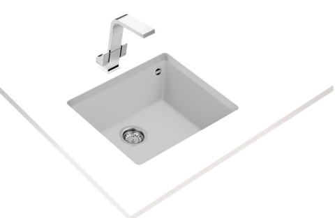 Teka Square 50.40 TG Tezgah Altı Beyaz Granit Mutfak Evyesi