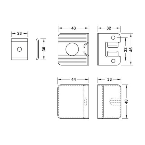 Hafele WCH04 L Askı Elemanı Antrasit Vidalı