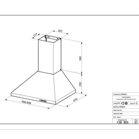 Dominox DA 621 D Bk Siyah Duvar Tipi Davlumbaz