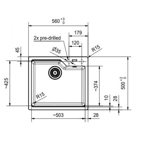 Franke URBAN UBG 610-56 Sahara Granit Evye