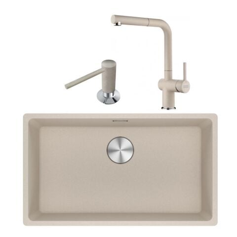 Franke Maris Mrg 210/110-72 Granit Eviye Active Plus Doccia 2.0 Armatür Sıvı Sabunluk Üçlü Set Sahara