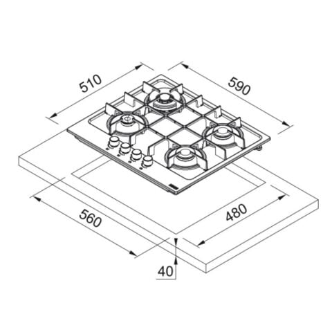 Franke FHMA 604 3G DC SG C Slate Grey Cam Ocak