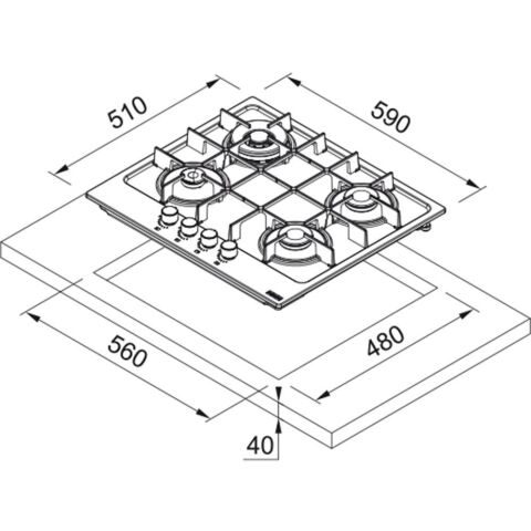 Franke FHSM 604 3G DC BK C Siyah Cam Ocak