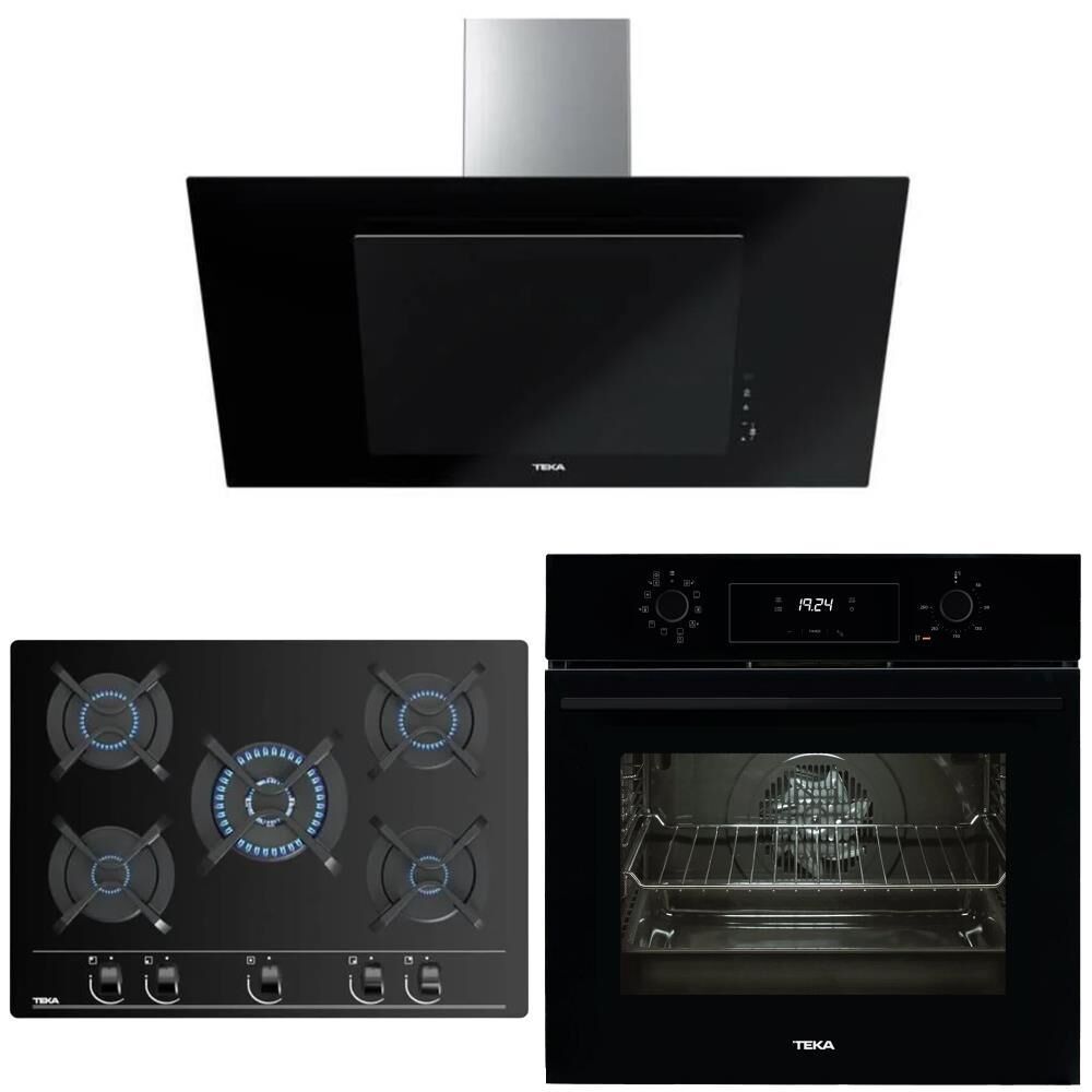 Teka Chef 10 Siyah Ankastre Set ( HAK 629 BUHAR DESTEKLİ - GBC 75030 KBC BK  - DVT 98660 )