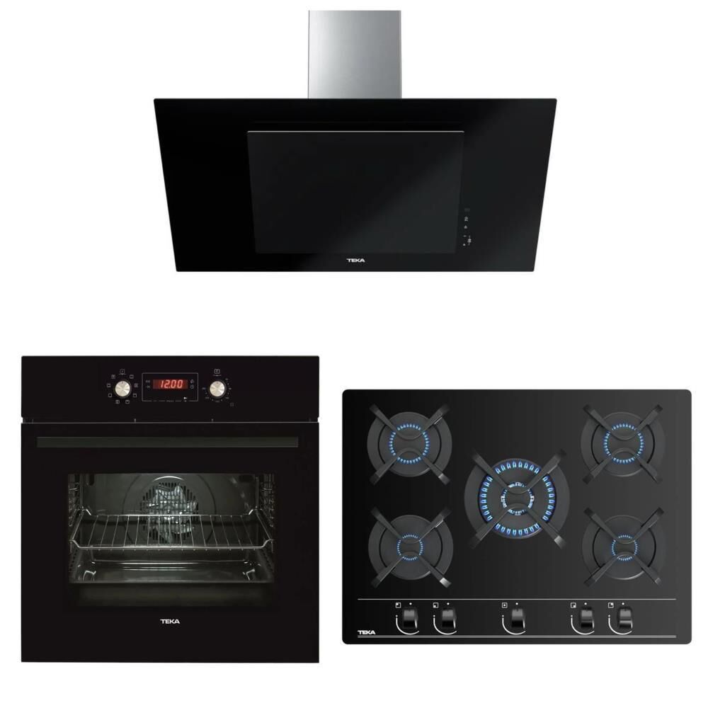 Teka Chef 10 Siyah Ankastre Set ( HAK 629 BUHAR DESTEKLİ - GBC 75030 KBC BK  - DVT 98660 )