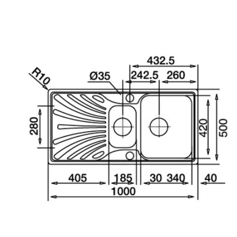 Teka PRİNCESS 60 Sağ Damlalıklı Mikroketen Çelik Evye