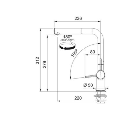 Franke URBAN UBG 610-56 Oyster Granit Evye Active Plus Doccia 2.0 Batarya Set
