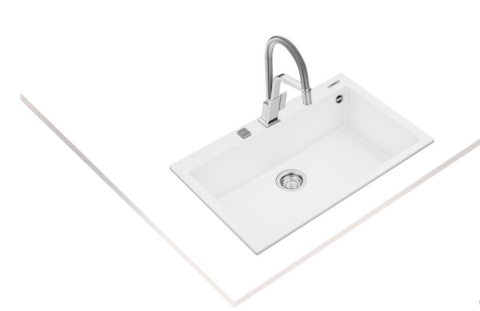 Teka Forsquare 72.40 TG Tezgah Üstü Beyaz Granit Evye