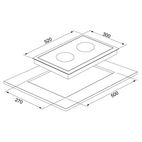 Silverline CS5410B01 Siyah 2 Gözlü Karavan için Ocak