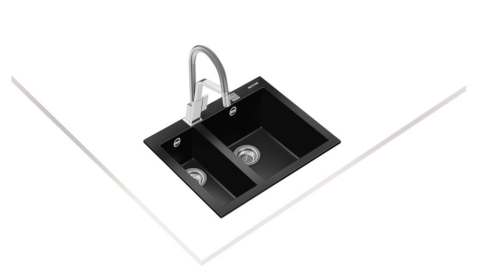 Teka Forsquare 590 TG Tezgah Üstü Siyah Granit Evye