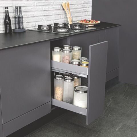 Hafele K-LINE 20 Tezgah Altı Kiler Sistemi (Şişelik) Gümüş Gri