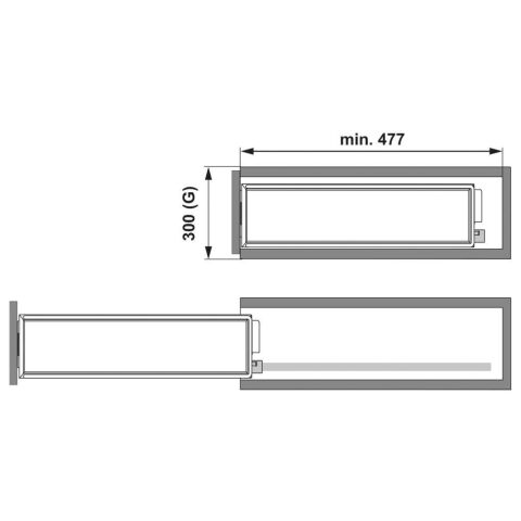 Hafele K-LINE 20 Tezgah Altı Kiler Sistemi (Şişelik) Gümüş Gri