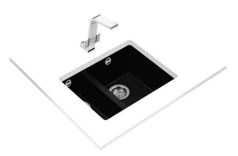 Teka Square 560 TG Tezgah Altı Siyah Granit Evye