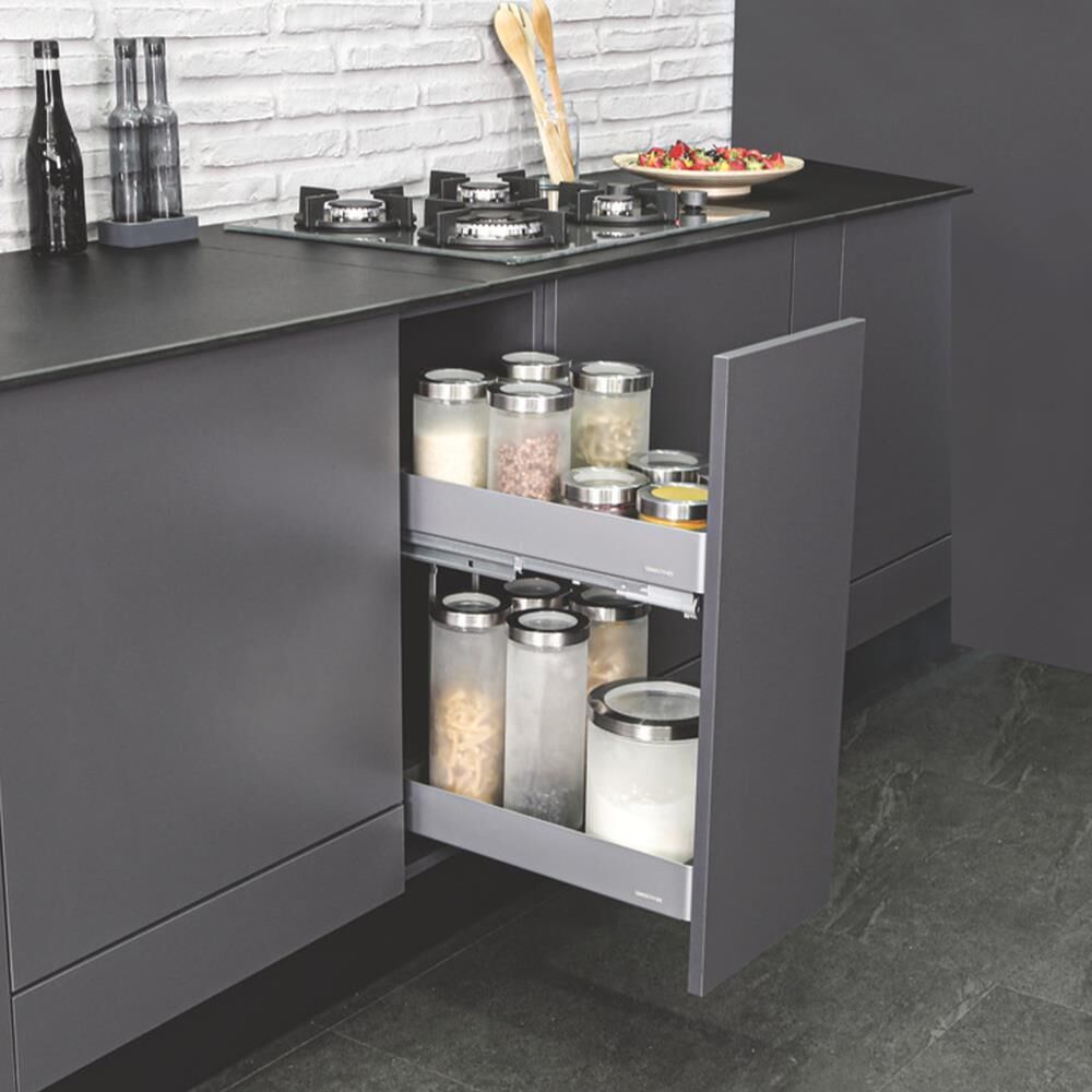 Hafele K-LINE 30 Tezgah Altı Kiler Sistemi (Şişelik) Gümüş Gri