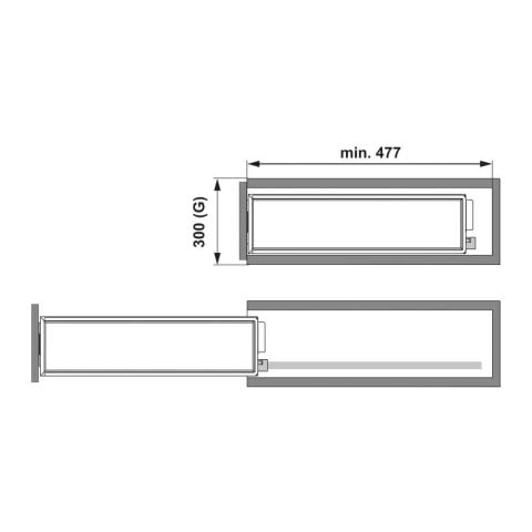Hafele K-LINE 30 Tezgah Altı Kiler Sistemi (Şişelik) Gümüş Gri
