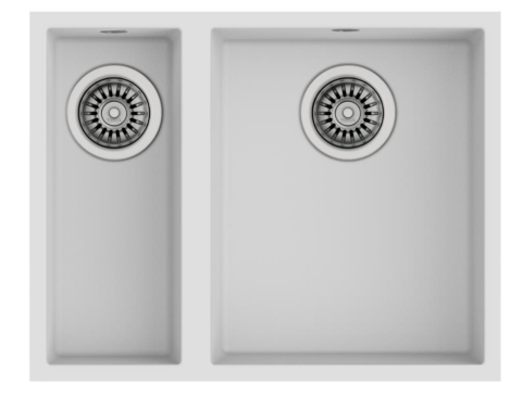Teka Square 560 TG Tezgah Altı Beyaz Granit Evye