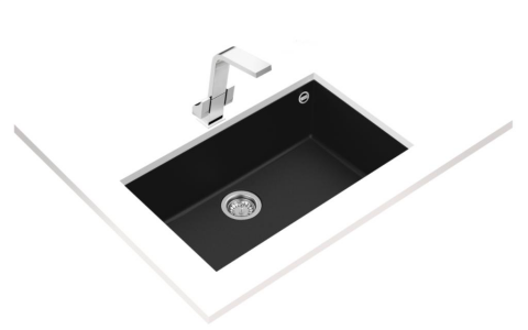 Teka Square 72.40 TG Tezgah Altı Siyah Granit Evye