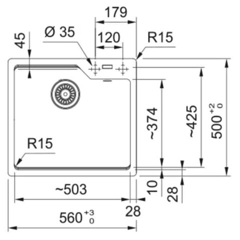 Franke URBAN UBG 610-56 Nero Granit Evye Active Plus Doccia 2.0 Batarya Set