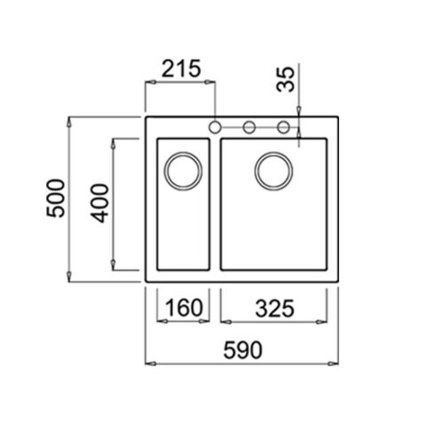 Teka Forsquare 590 TG Bright Cream Granit Evye