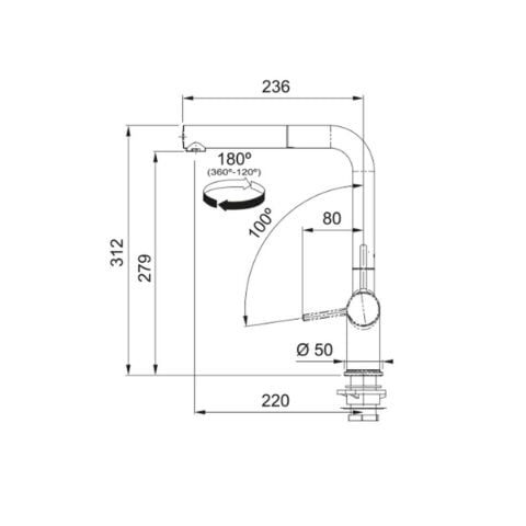 Franke URBAN UBG 610-56 Stone Grey Granit Evye Active Plus Doccia 2.0 Batarya Set