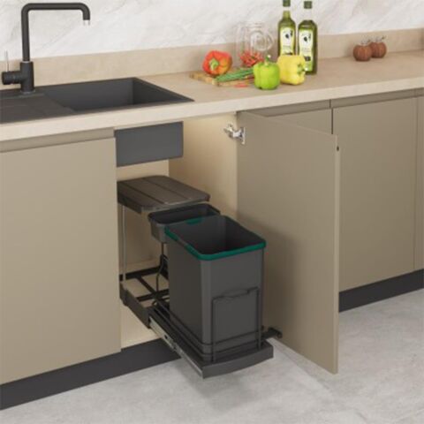 Starax S-2391-A Teleskopik Raylı Çöp Kovası 16+1 Lt. Antrasit