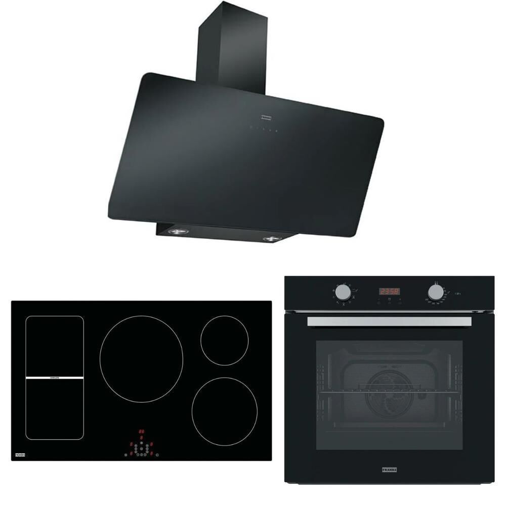 Franke Siyah Ankastre Set (FPJ 915 V BK A - FHMR 905 3I 1  - FSL 86 H BK)