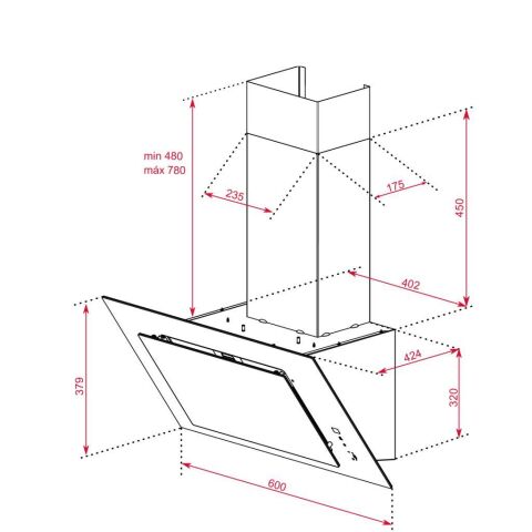 Teka DVT 68660 TBS BK Siyah Davlumbaz