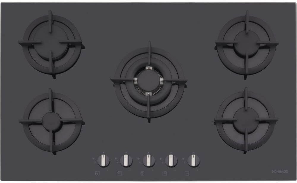 Dominox DHG 905 4g Tc Bk Fc 5 Gözlü Ankastre Siyah Ocak