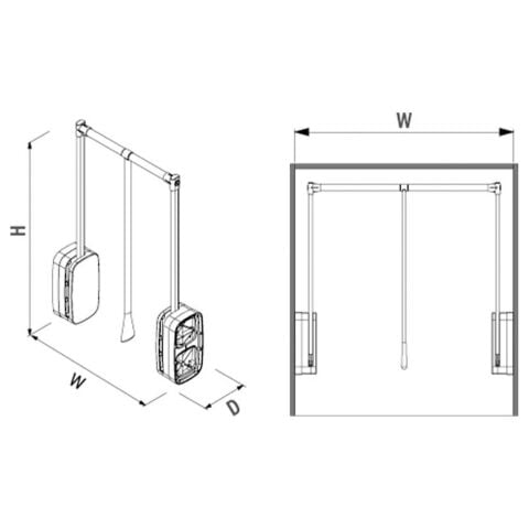 Starax S-6011-A Gardırop Asansörü (12KG) 600-850 mm Antrasit