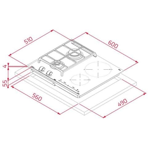 TEKA JZC 64322 ABC BK Hibrit Ocak